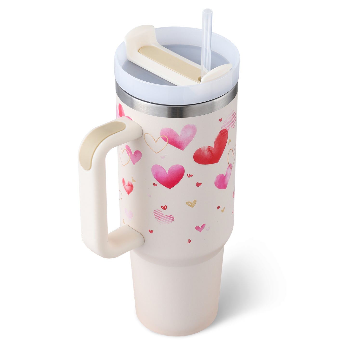 40 Oz Tumbler mit Griff, Strohhalm, Vakuum-Kaffeebecher mit Deckel.
