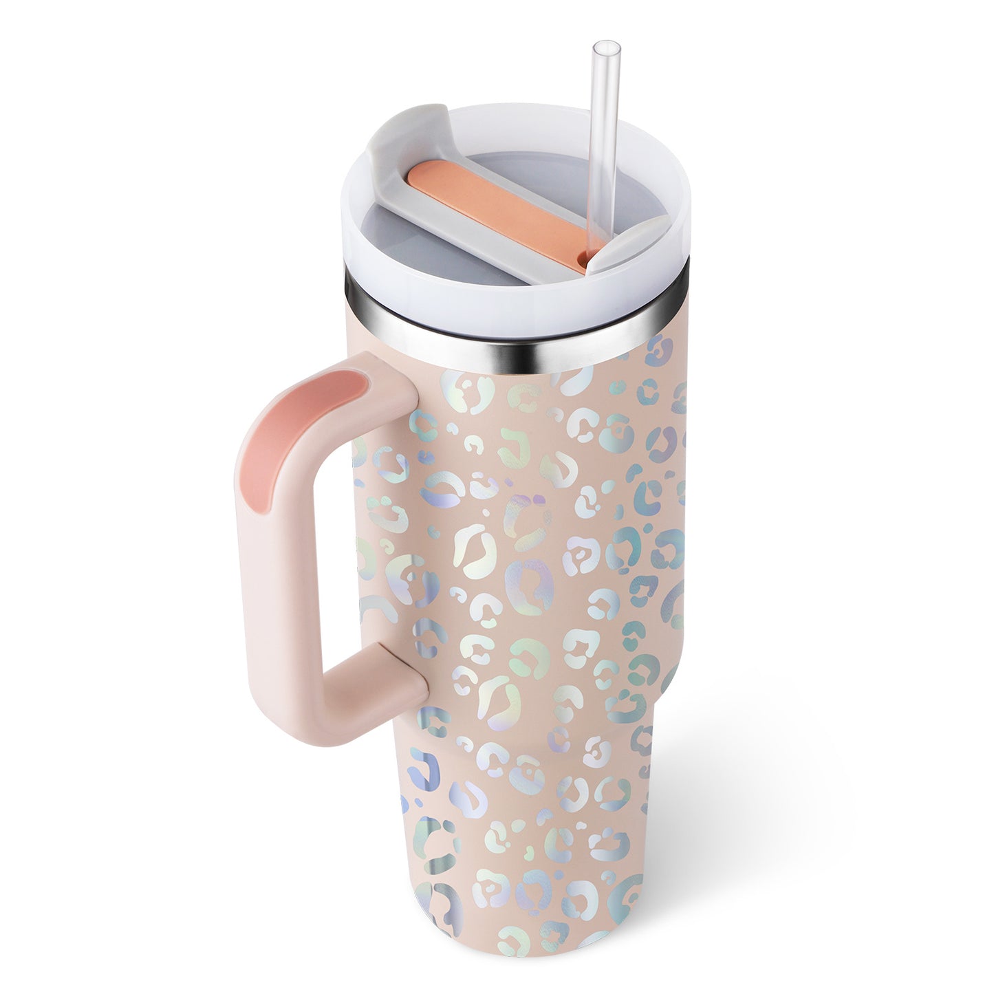 40 Oz Tumbler mit Griff, Strohhalm, Vakuum-Kaffeebecher mit Deckel.