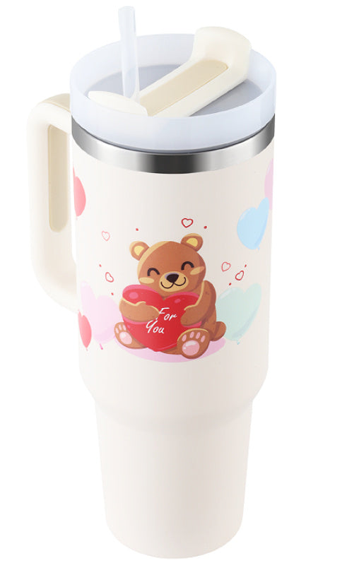 40 Oz Tumbler mit Griff, Strohhalm, Vakuum-Kaffeebecher mit Deckel.