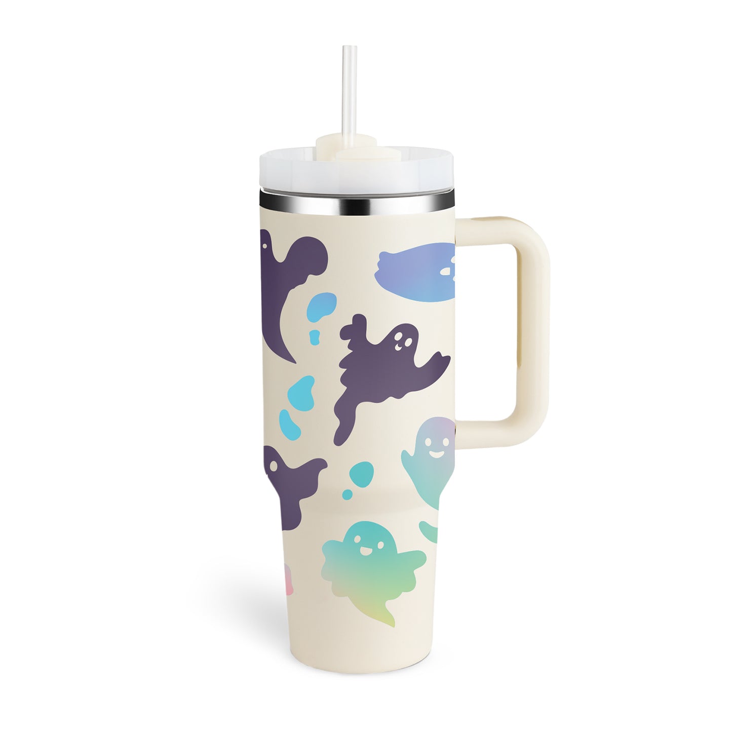 40 Oz Tumbler mit Griff, Strohhalm, Vakuum-Kaffeebecher mit Deckel.