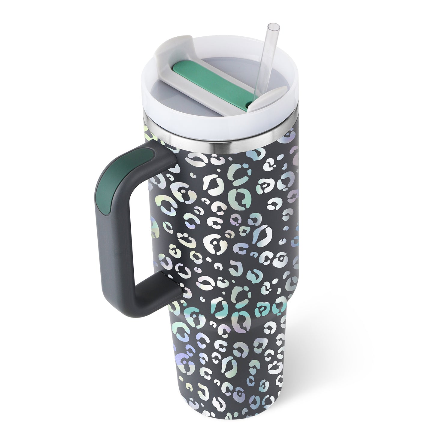 40 Oz Tumbler mit Griff, Strohhalm, Vakuum-Kaffeebecher mit Deckel.