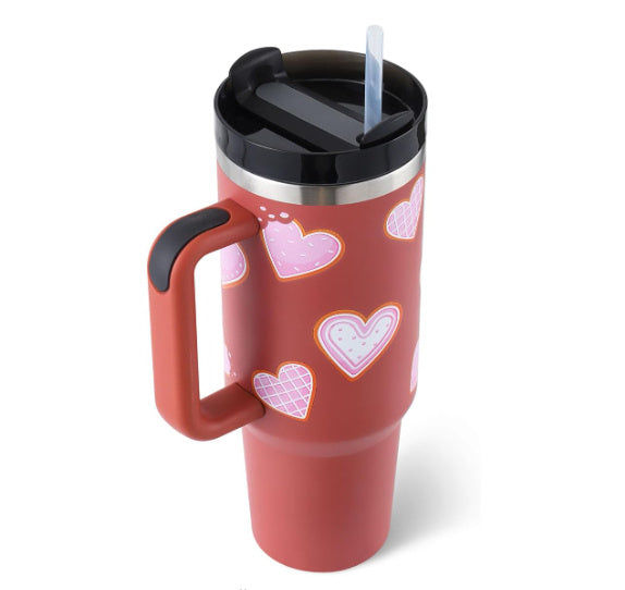 40 Oz Tumbler mit Griff, Strohhalm, Vakuum-Kaffeebecher mit Deckel.