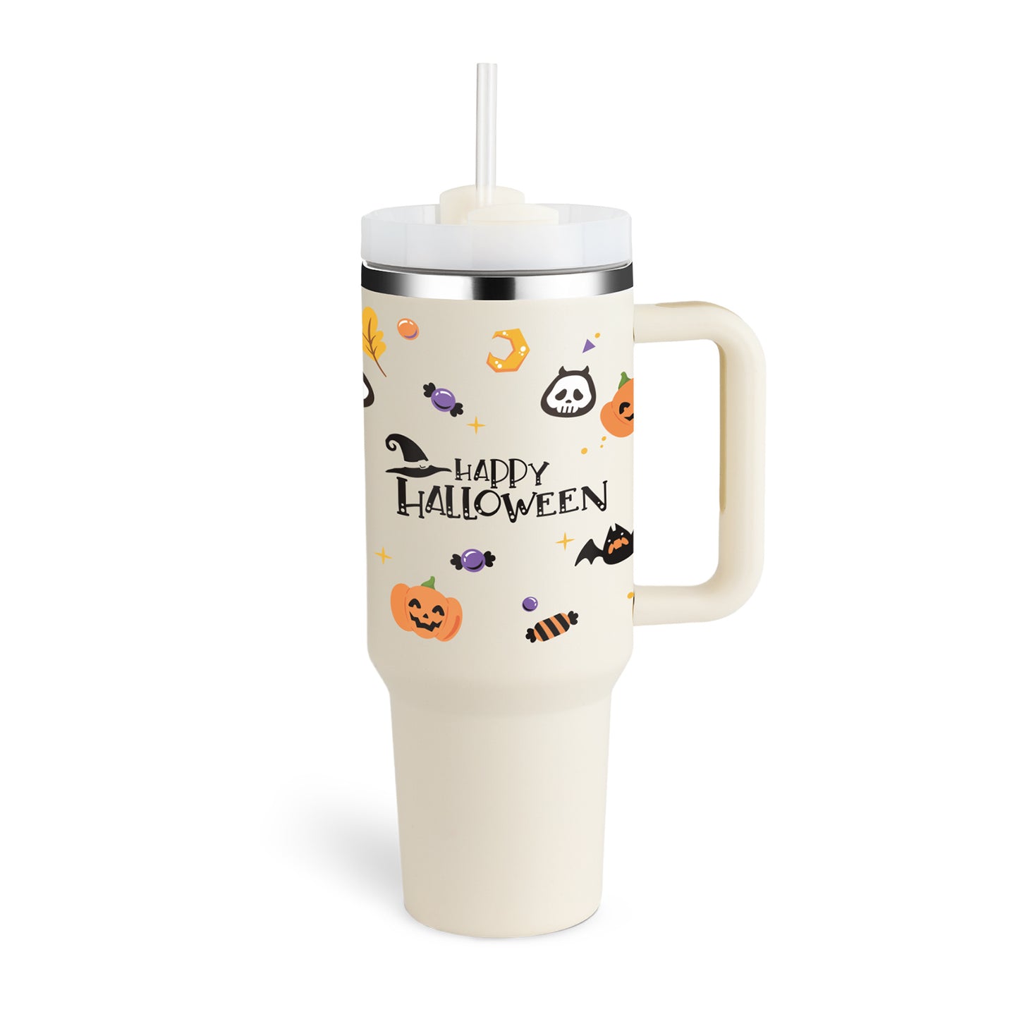 40 Oz Tumbler mit Griff, Strohhalm, Vakuum-Kaffeebecher mit Deckel.