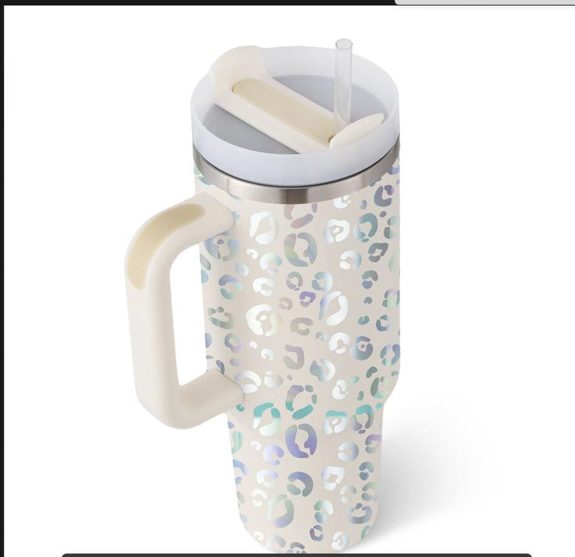 40 Oz Tumbler mit Griff, Strohhalm, Vakuum-Kaffeebecher mit Deckel.