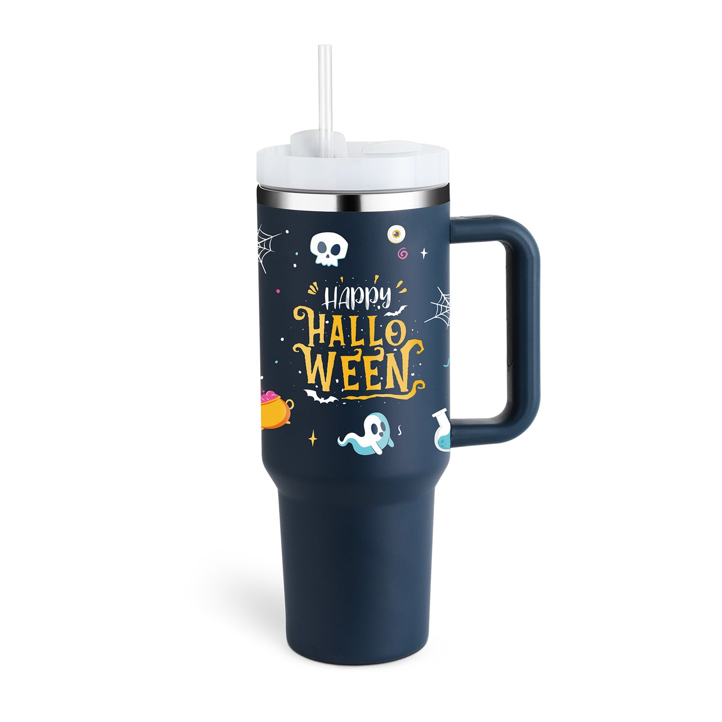 40 Oz Tumbler mit Griff, Strohhalm, Vakuum-Kaffeebecher mit Deckel.