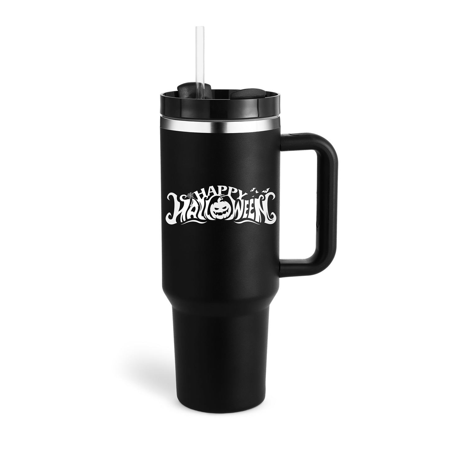 40 Oz Tumbler mit Griff, Strohhalm, Vakuum-Kaffeebecher mit Deckel.